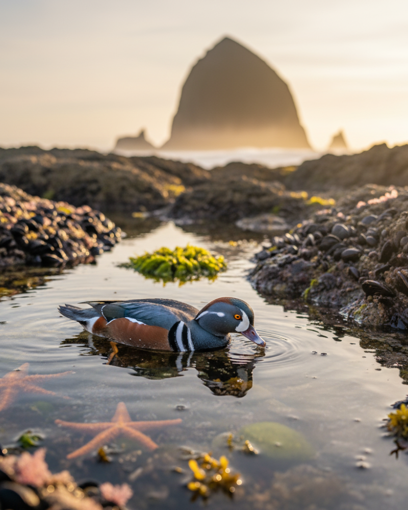 Harlequin Duck Cannon Beach Oregon Haystack Rock